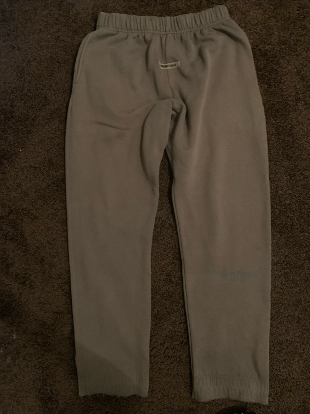 Essentials Womens Olive Fleece Joggers - Neutral Gray